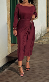 Vestido Grécia outono bordô